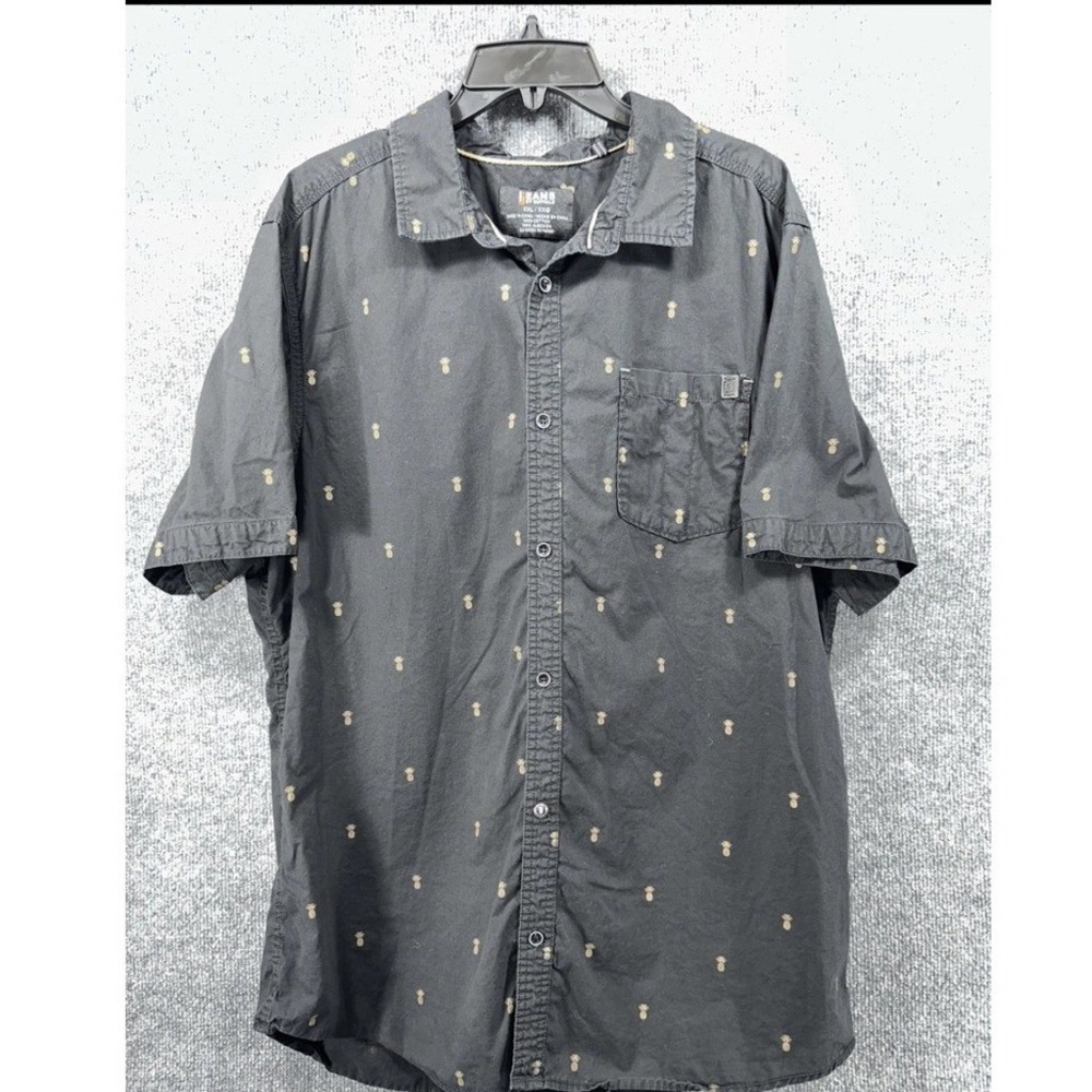 Buffalo Pineapple Print Button Up Shirt‎ Short Sleeve Casual XXL
